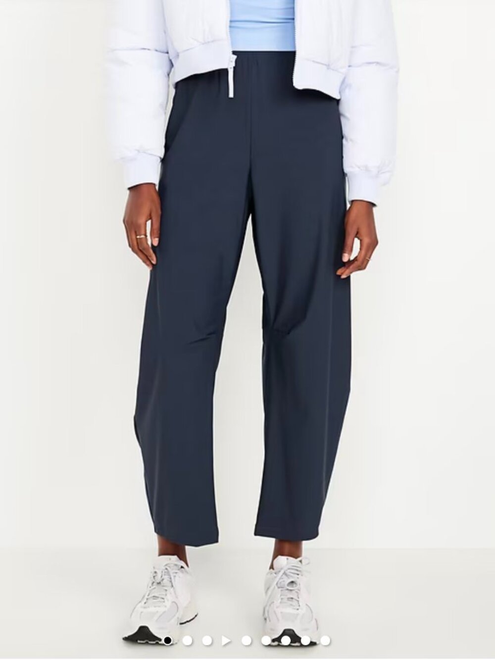Old Navy Pants Womens L Blue Barrel Leg Sleektech Ankle